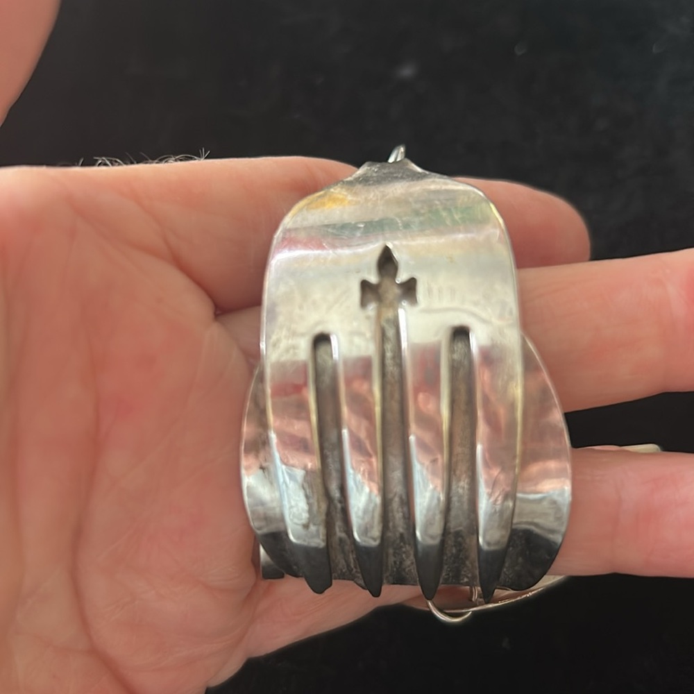Artisanal Silver Wings Antique Fork Bracelet